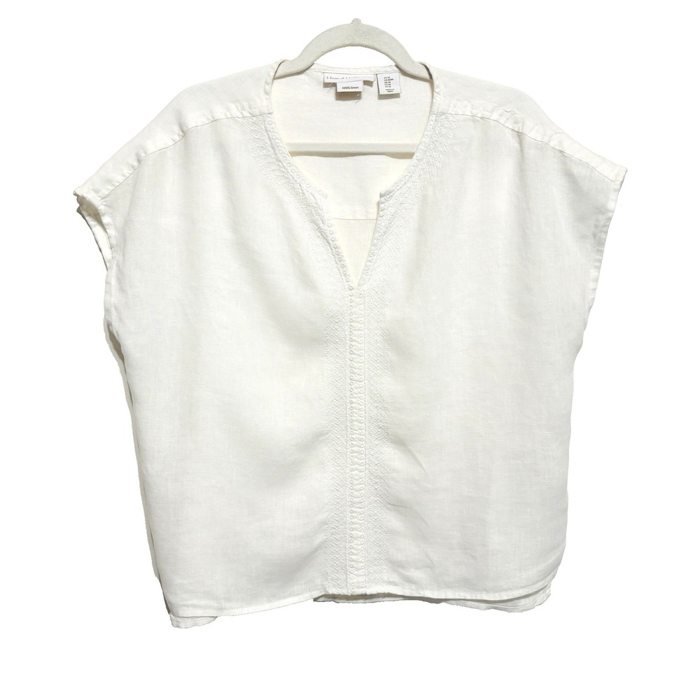 House of Harlow 1960 Sleeveless Linen White Top Sz M